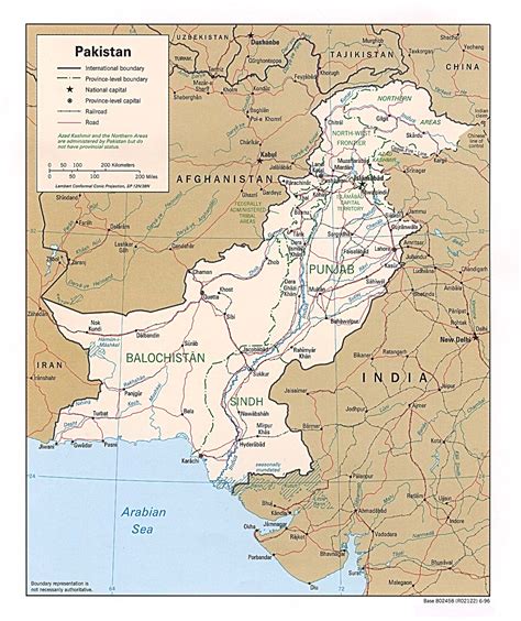 Mapa Político de Pakistán 1996 Tamaño completo Gifex