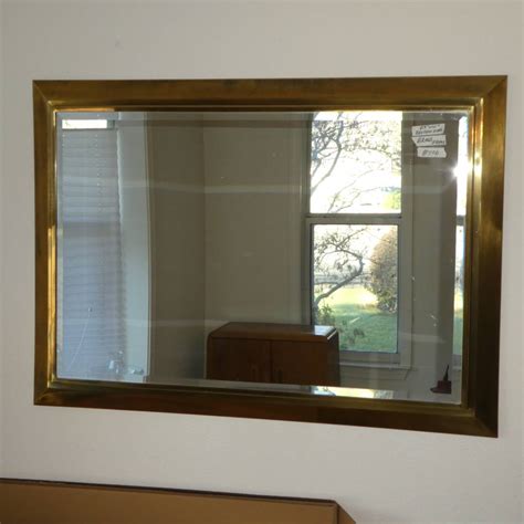 Lot Vintage Brass Framed Beveled Mirror Norcal Online Estate