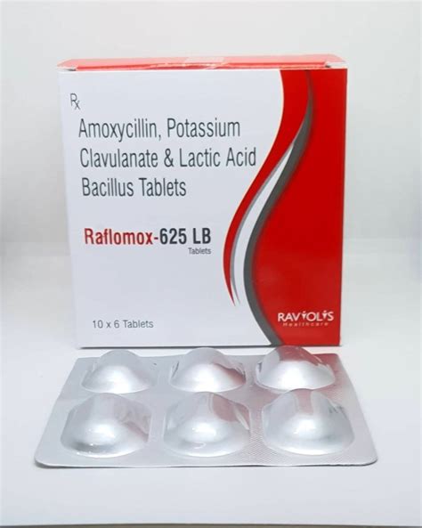 Raflomox 625 LB Amoxicillin Potassium Clavulanate And Lactic Acid