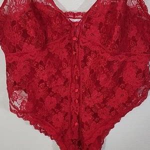 Vintage Intimates Sleepwear Honors Intimates S Size Red With Floral Lace Vintage Lingerie
