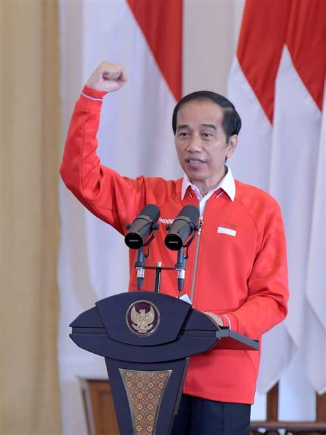 presiden jokowi hadir secara virtual  hut   pdip sekretariat