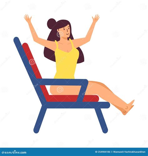 Mujer En Bikini En Una Silla Foto De Archivo Imagen De Gente Sombrero 254984186