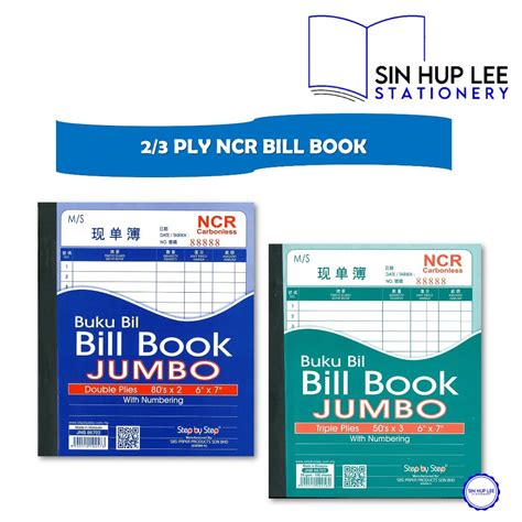 Bill Book Jumbo With Numbering Carbonless 50 80 S X 2 3ply 6 X 7