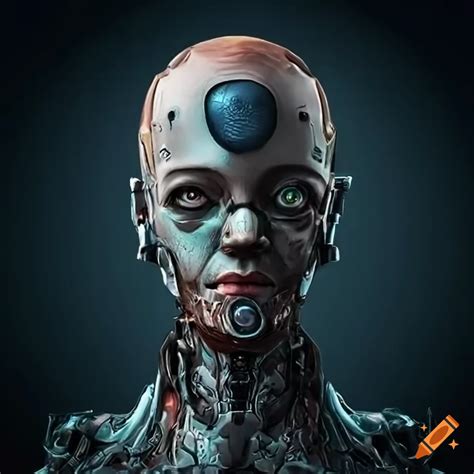 Biopunk Cyborg With Extreme Realism And Detail In A Front Facing Full