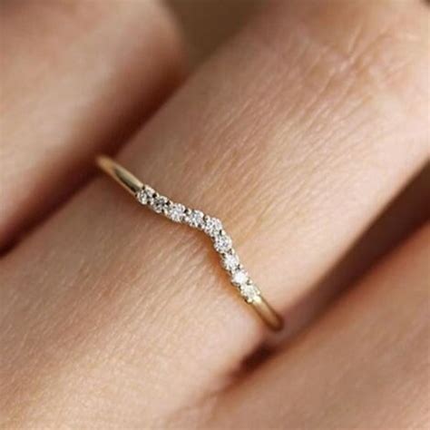 Curved Wedding Bands Women Etsy