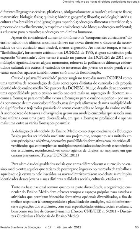 O Ensino M Dio E As Novas Diretrizes Curriculares Nacionais Pdf Free