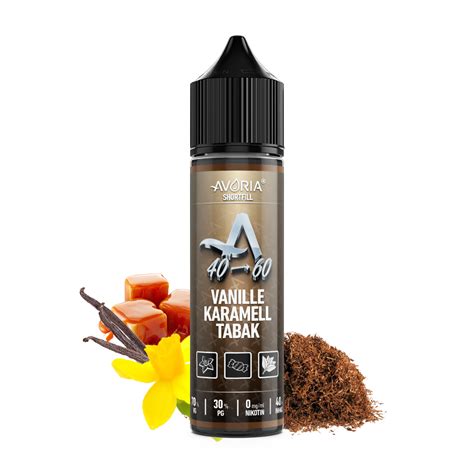 Avoria Vanille Karamell Tabak Shortfill Liquid 40ml Longfill