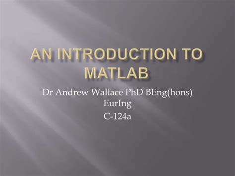 An Introduction To Matlab Ppt