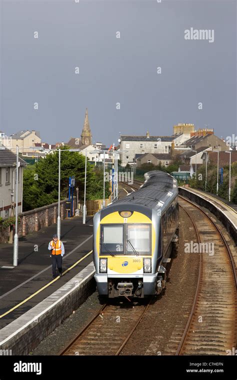 northern ireland railways passenger train at castlerock railway station ...