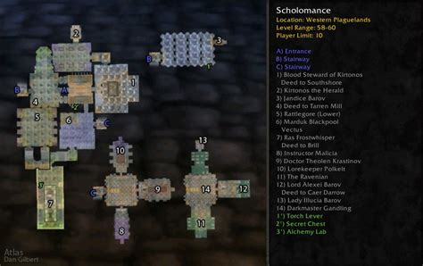 Classic WoW - Scholomance Guide (Boss, Loot, Map, Quest)