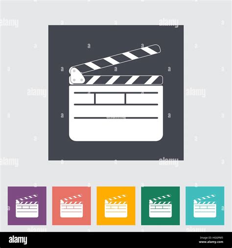 Director Clapperboard Flat Icon Vector Illustration Stock Vector Image