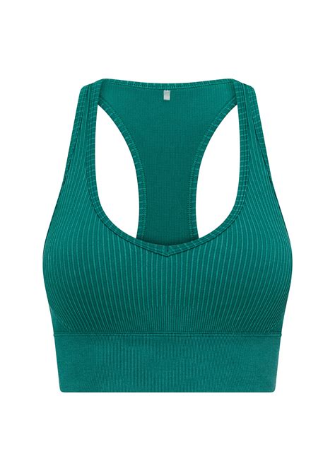 Tempo Speed Ribbed Seamless Sports Bra Green Lorna Jane Usa