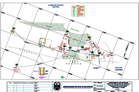 Planos De Linea De Ditribucion Agua Potable En Dwg Autocad Red Provisión De Agua