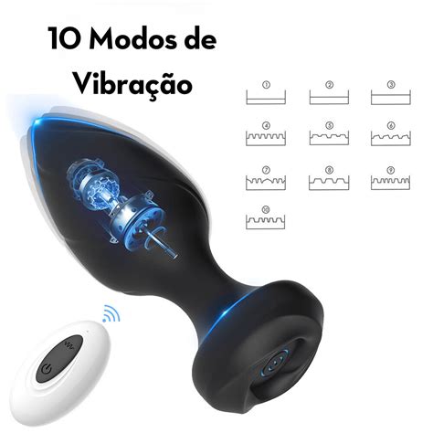 Plug Anal em Silicone 10 Modos de Vibração e Controle Remoto