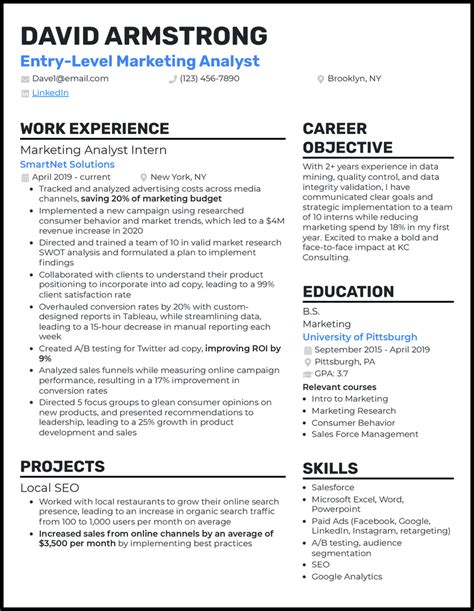 3 Entry Level Marketing Resume Examples For 2025