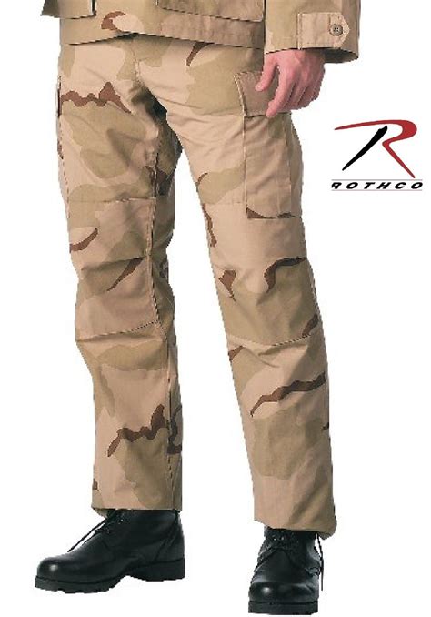 Rothco Mens Tri Color Desert Camouflage Bdu Swat Cloth Cargo Pants