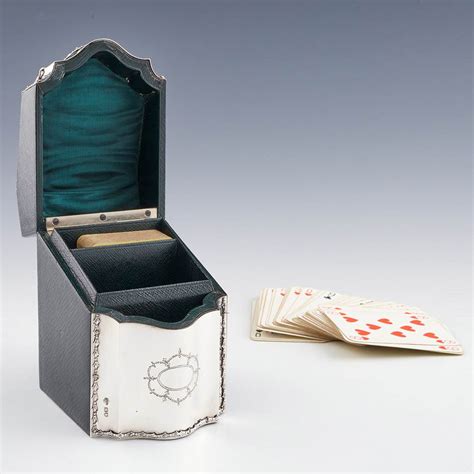 Edwardian Sterling Silver Playing Cards Box London 1909