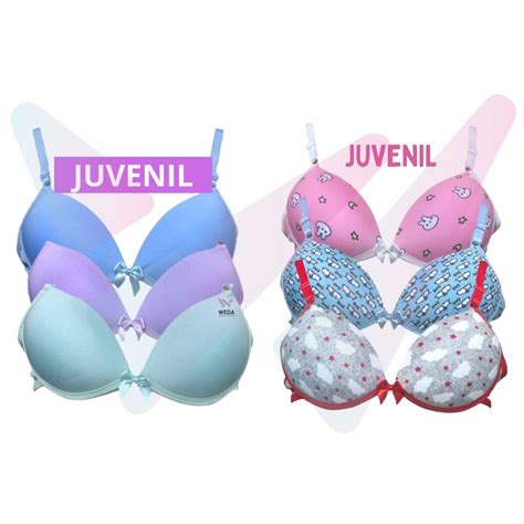 Kit 5 Sutiã Bojo Menina Moça Soutien Juvenil Liso Estampado