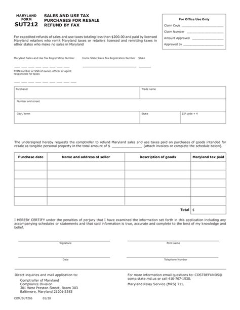 Fill Free Fillable Forms Comptroller Of Maryland