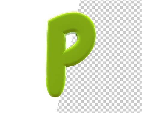 Premium PSD | Green letter p logo 3d render