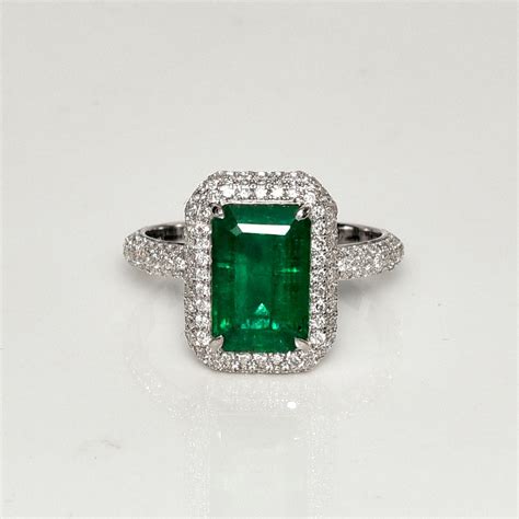 Sales GRS 18k 2 37 Ct Zambia Emerald Diamond Antique Art Deco