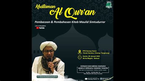 Live Pengajian Malam Jumat Pembacaan Kajian Maulid Simtudduror