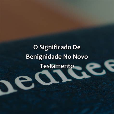 Benignidade Significado Na Bíblia - O Que É Benignidade Na Bíblia - Bíblia da Bíblia