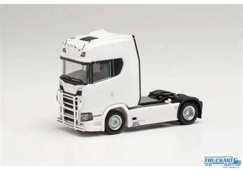 Herpa Scania CS20HD Zugmaschine Lampenbügel Rammschutz weiß 310116