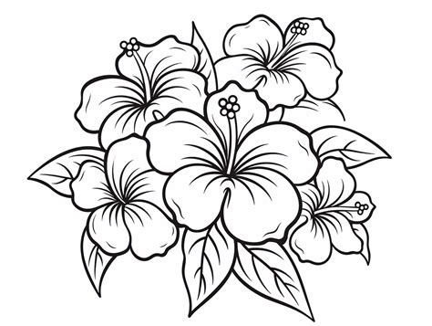 Exotic Hawaiian Flowers To Color Coloring Page