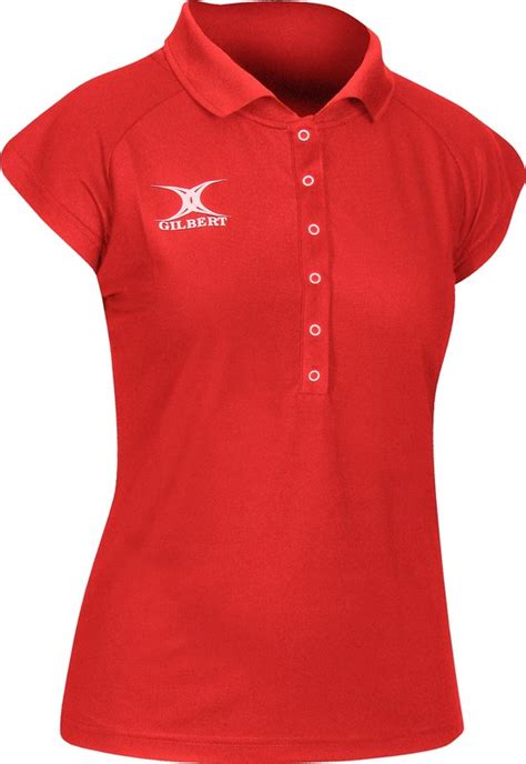 Gilbert Netball Blaze Polo Top W 16 Rood Bol