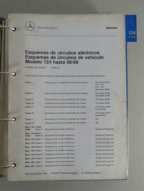 Manual De Taller Esquemas El Ctricos Mercedes W Mopf Desde