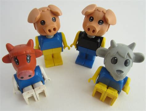 4 Vintage 1980 S Lego Fabuland Figures Clara Cow Billy Goat Etsy UK