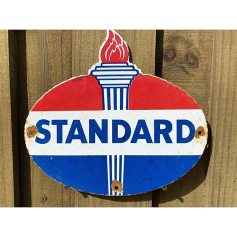 Vintage Standard Oil Porcelain Metal Sign Advertising Oil Gas Etsy