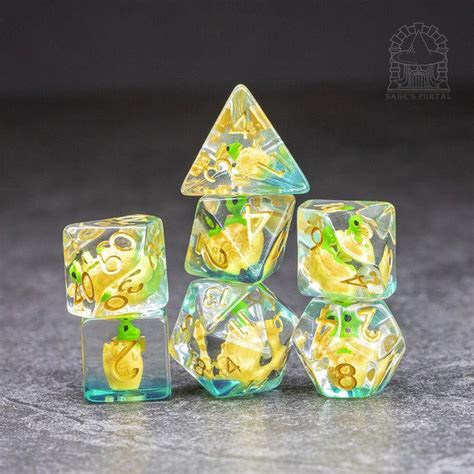 Sages Dragon Hatchling Familiar Resin Polyhedral Dice Set Sages Portal