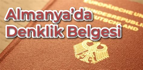 Almanyada Denklik Belgesi