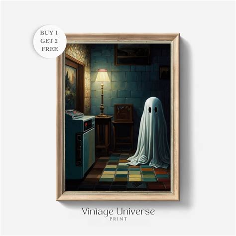 Ghost Wall Art Ghost Art Print Vintage Poster Dark Bathroom Romantic ...