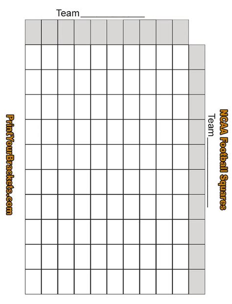 Printable Football Squares | Activity Shelter