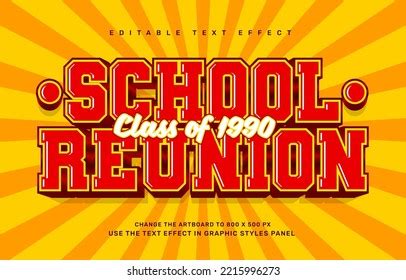 School Reunion Editable Text Effect Template Stock Vector (Royalty Free ...