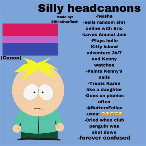 Butters Stotch Headcanons | South park videos, South park memes, South park