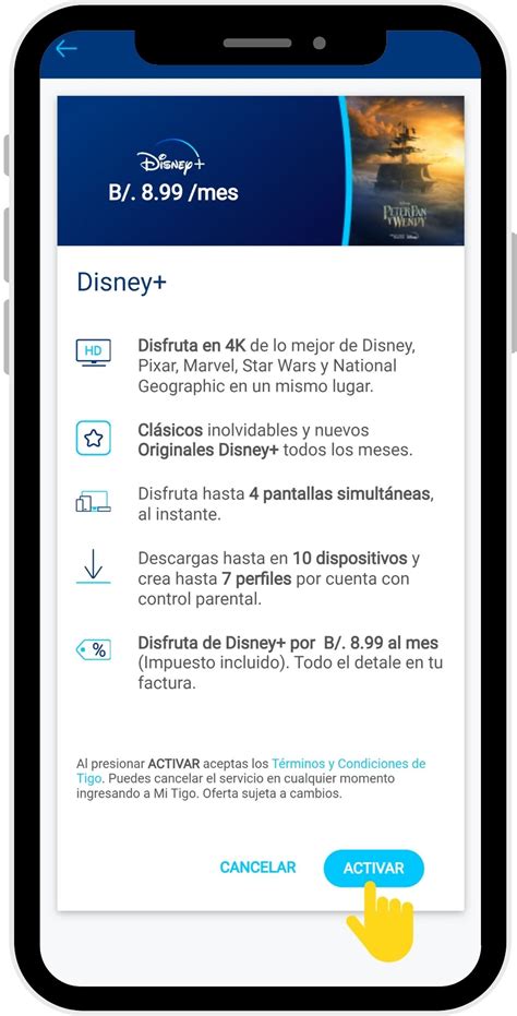 Completa tu activación de Disney Star o Combo Plus Tigo PA