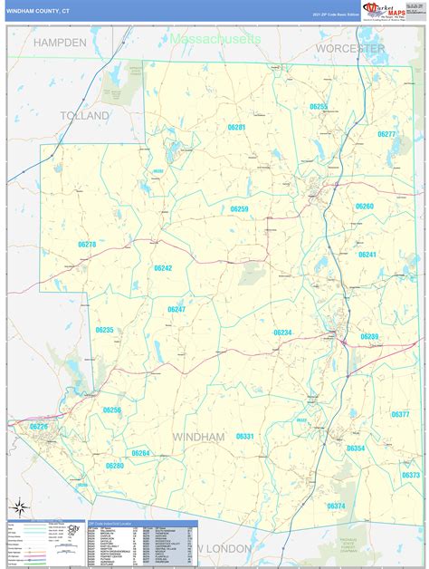 Windham County CT Map