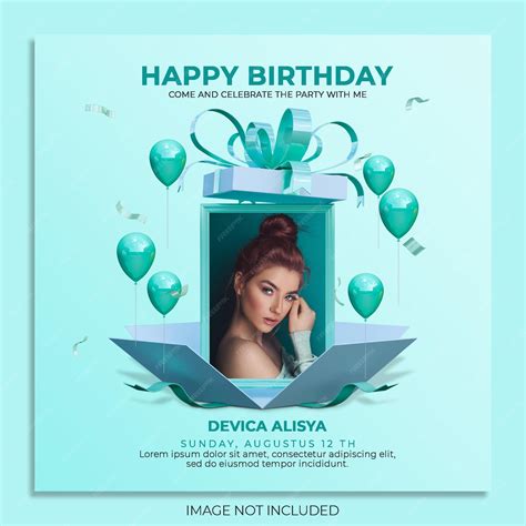 Premium PSD | Digital birthday celebration social media post template