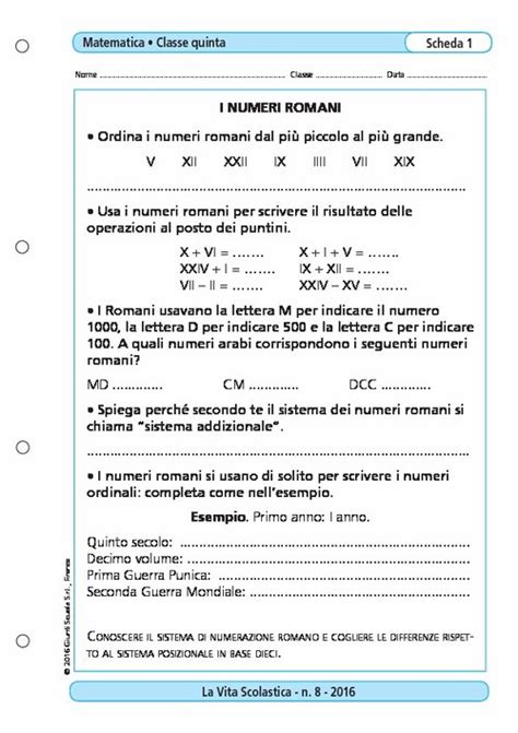 Esercizi Sui Numeri Romani Per La Scuola Primaria Numeri Romani Hot