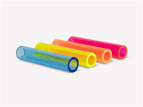 Fluorescent Coloured Extruded Acrylic Tube Cut to Size - Simply Plastics