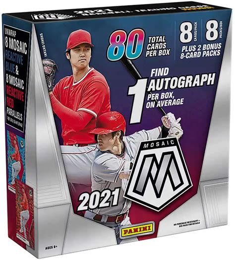 Mlb Panini 2021 Mosaic Baseball Trading Card Mega Box 10 Packs 1