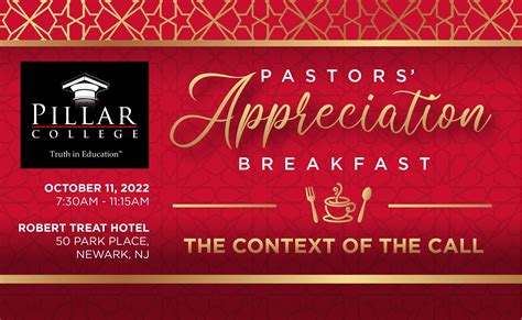 Pastors’ And Their Spouses Appreciation Breakfast At Pillar College • Free Event • Pillar College