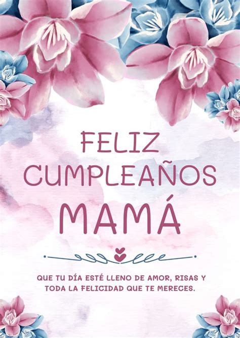 Tarjeta Feliz Cumpleaños Mamá Floral Rosa in 2024 | Printing business cards, Greeting & note ...