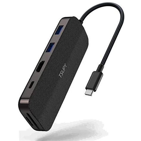 Tsupy Adaptateur Usb C Avec 6 X Usb 30 Ports 10 En 1 Hub Usb C Alumin