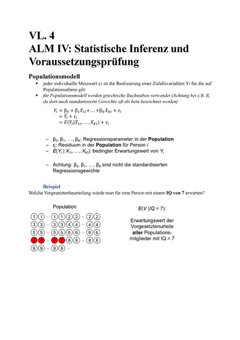 VL 4 Mitschriften Zu Vorlesung 4 VL 4 ALM IV Statistische