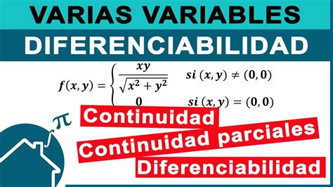 Continuidad Y Diferenciabilidad Funci N De Varias Variables Youtube